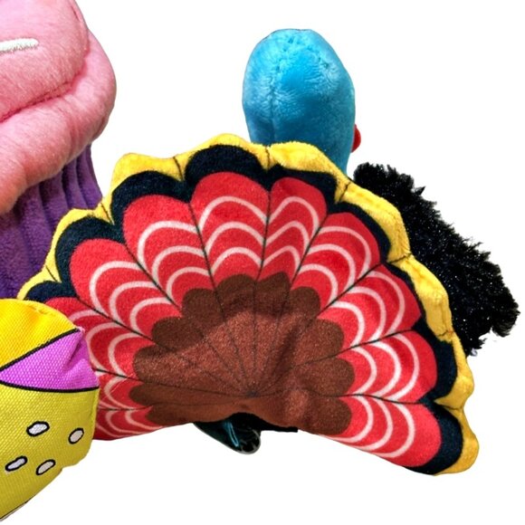Lot of 3 Plush Dog Toys Bark Turkey Zippy Paws Cupcake PetMate Fish All Squeak - Picture 8 of 11